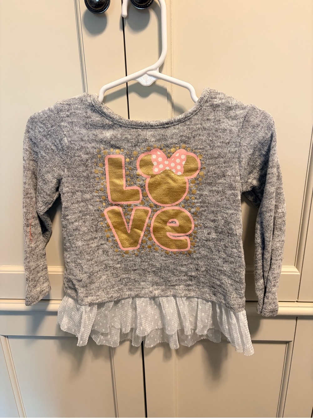 Disney Baby Minnie Mouse Sweater 18M with back bow